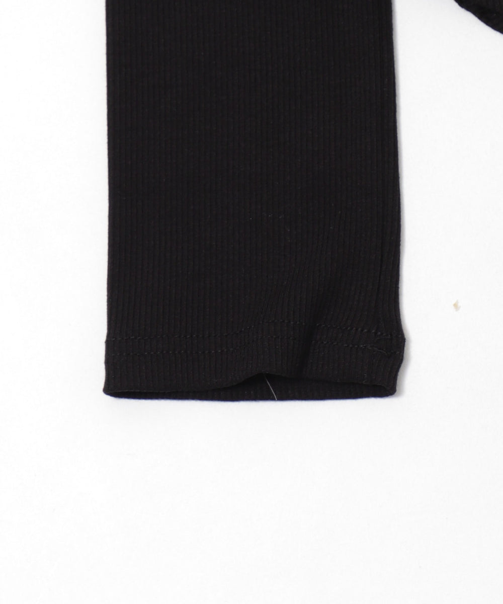 ロゴ刺繍レースフックカーデ