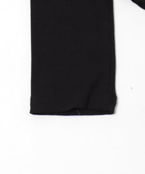 ロゴ刺繍レースフックカーデ