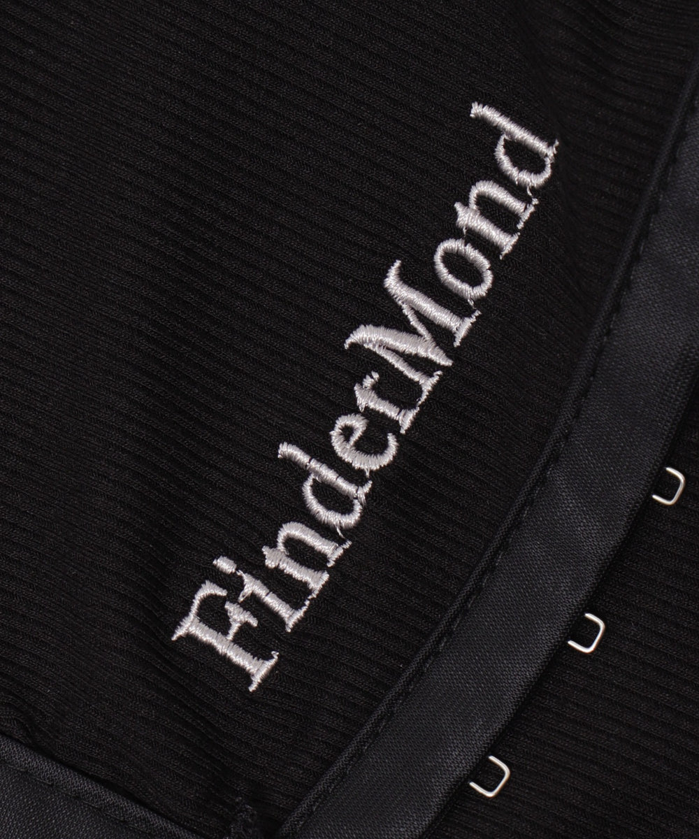 ロゴ刺繍レースフックカーデ