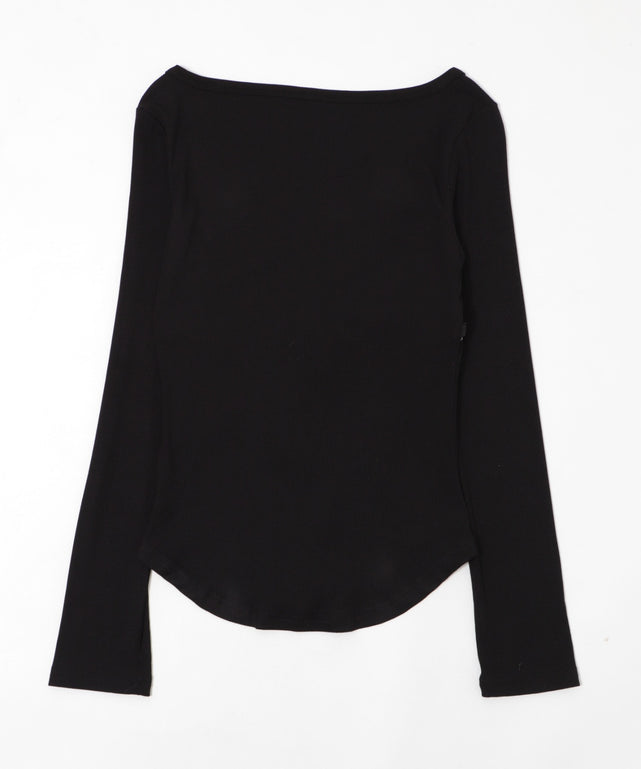 ロゴ刺繍レースフックカーデ