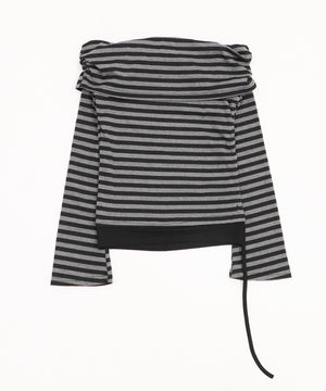 ロゴスタッズボーダーオフショルトップ