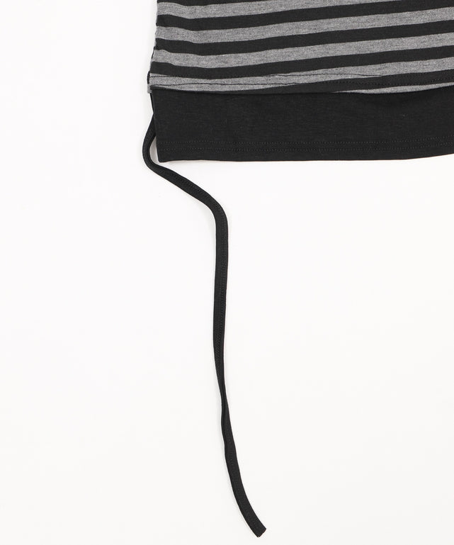 ロゴスタッズボーダーオフショルトップ