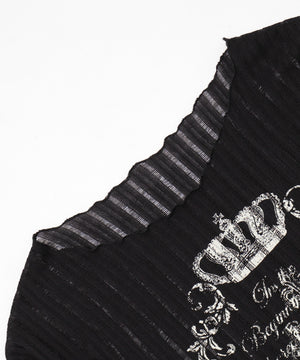 オフショルグラッフィックニット