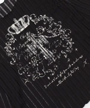 オフショルグラッフィックニット