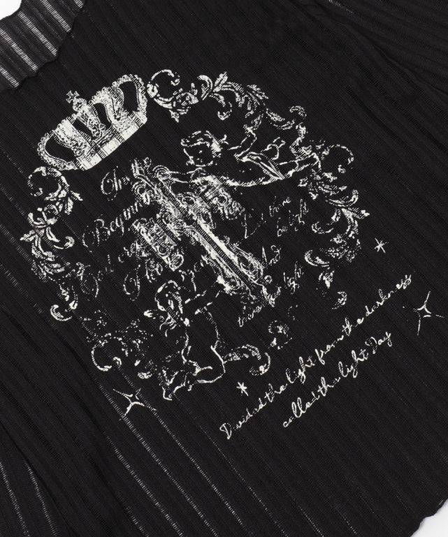 オフショルグラッフィックニット