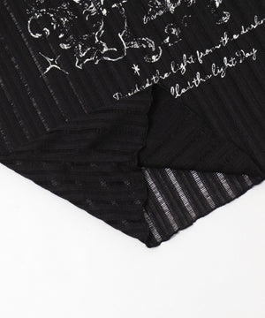 オフショルグラッフィックニット