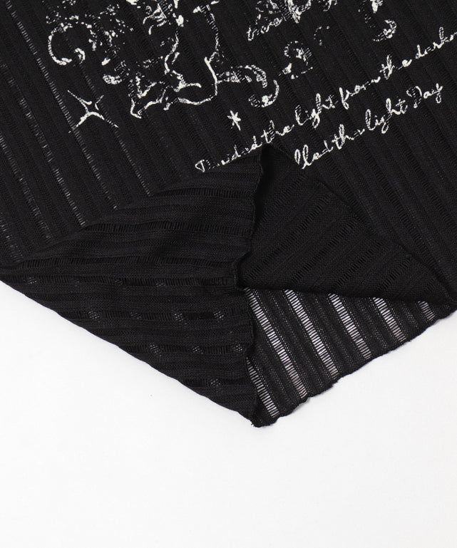 オフショルグラッフィックニット