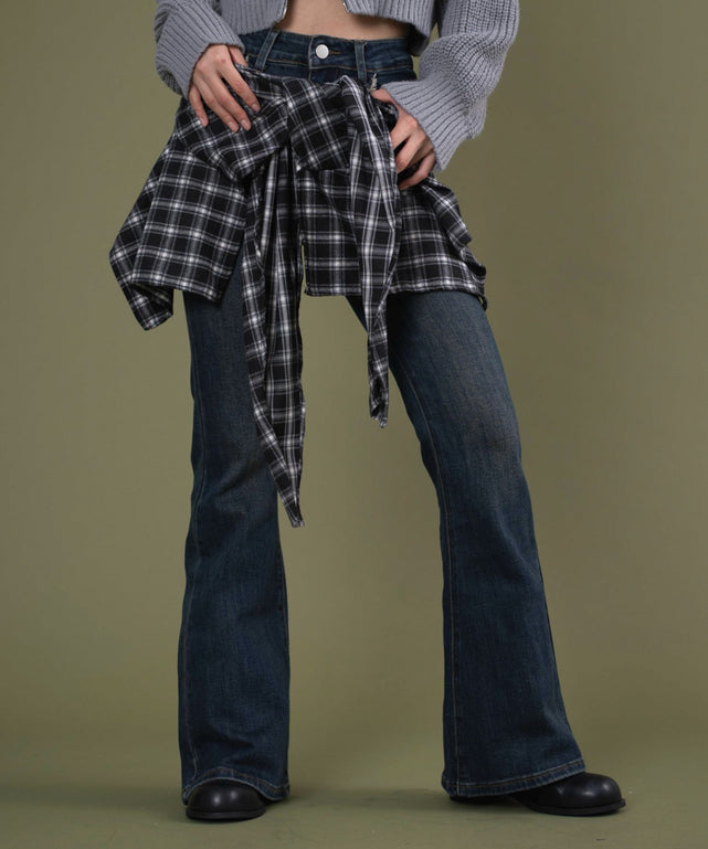 デニム中濃 モデル：160cm S着用