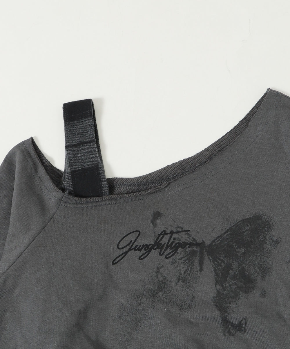 チェックワンショルダースウェット