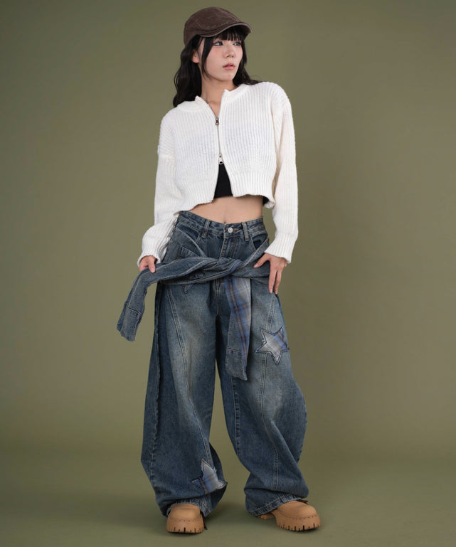 デニム中濃 モデル：160cm S着用