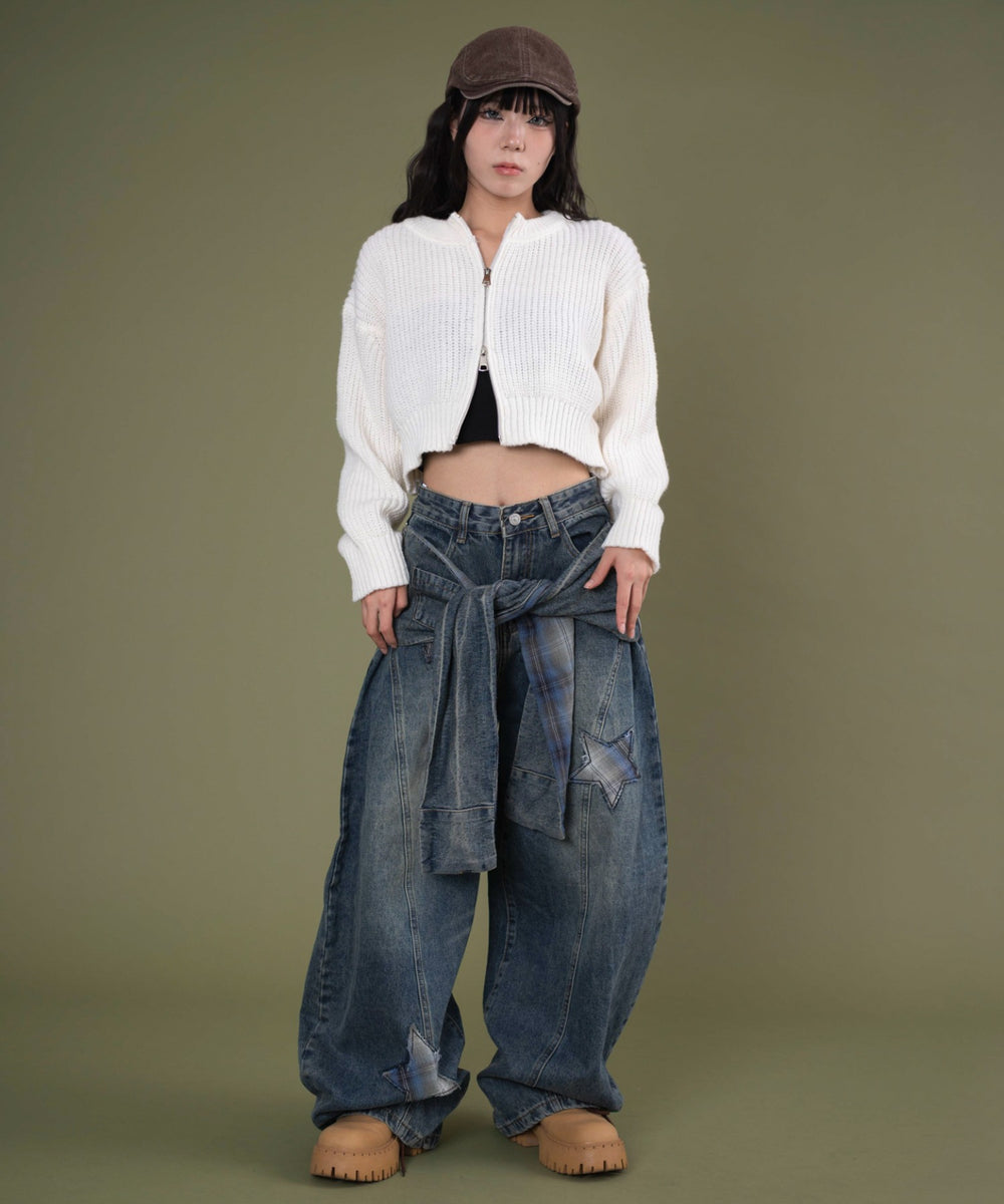 デニム中濃 モデル：160cm S着用