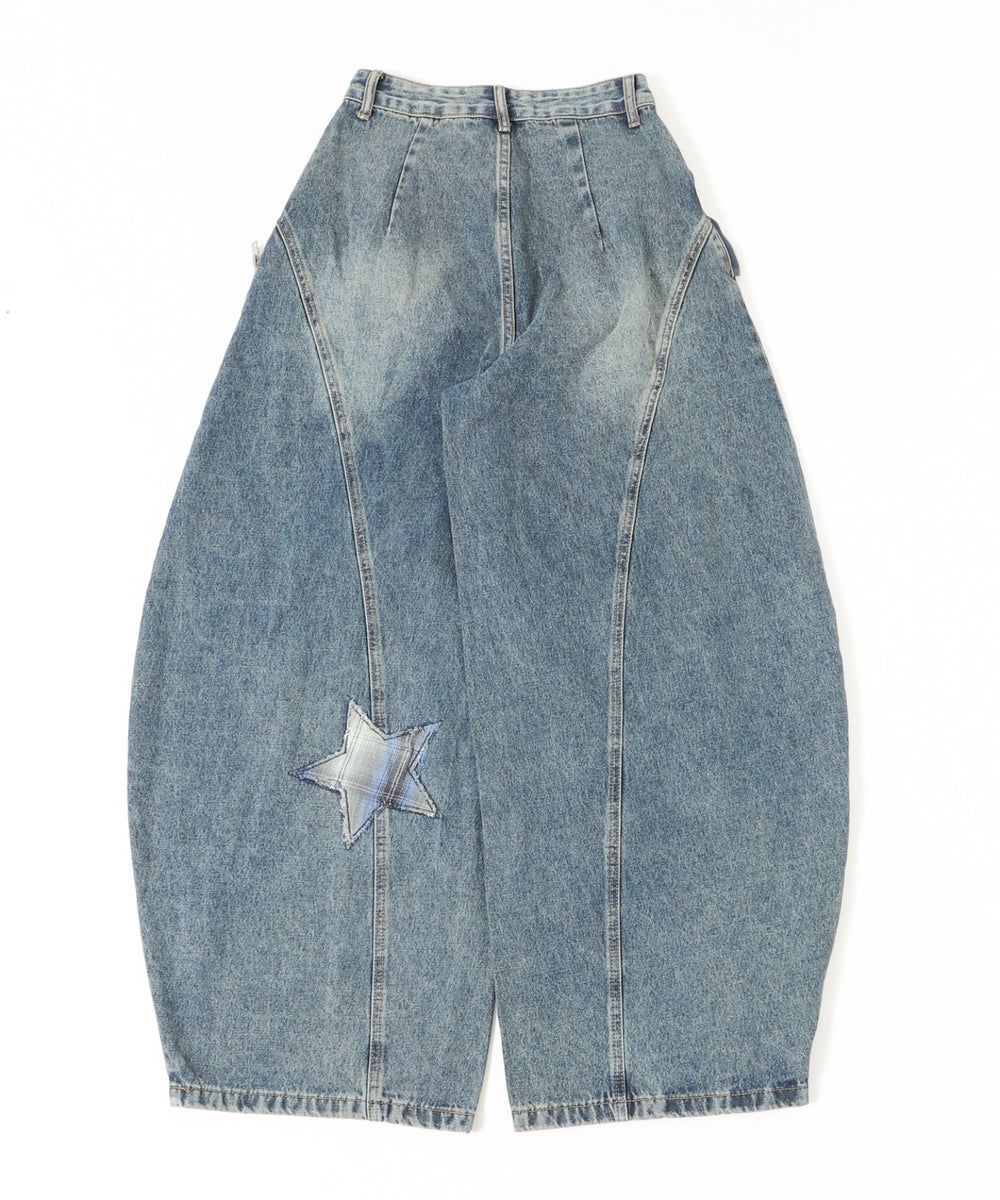 フェイクスリーブバレルデニム