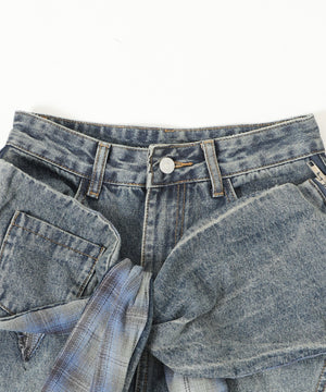 フェイクスリーブバレルデニム