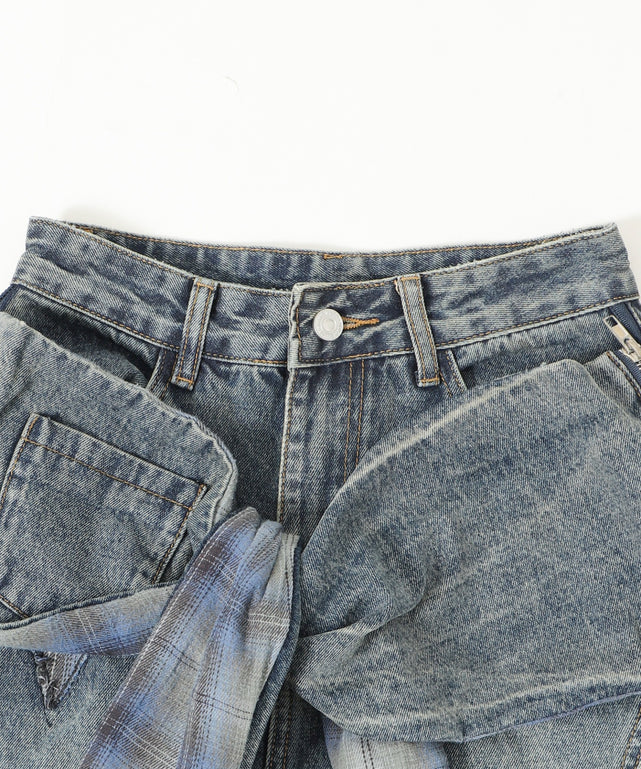 フェイクスリーブバレルデニム