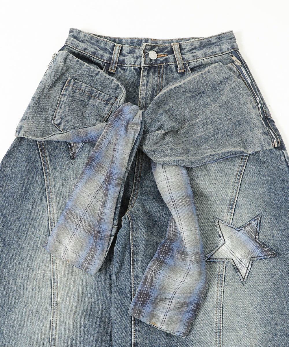 フェイクスリーブバレルデニム