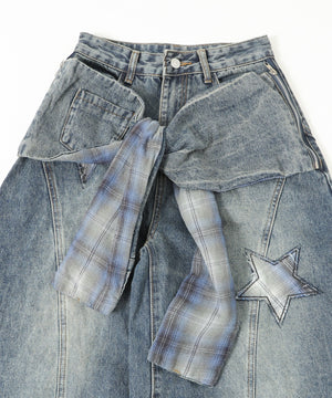 フェイクスリーブバレルデニム