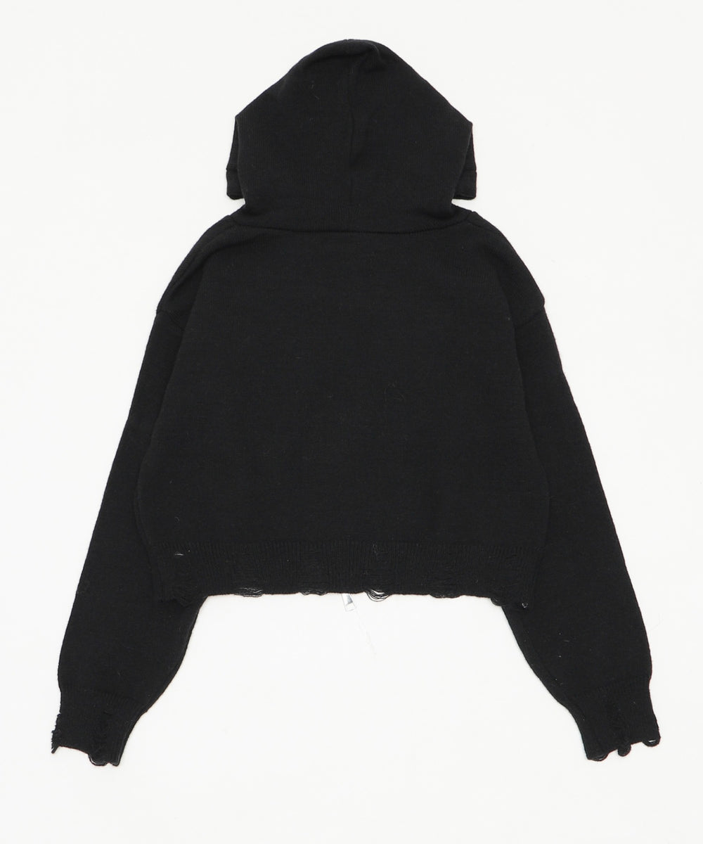 バタフライWジップニットパーカー