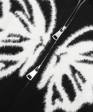 バタフライWジップニットパーカー