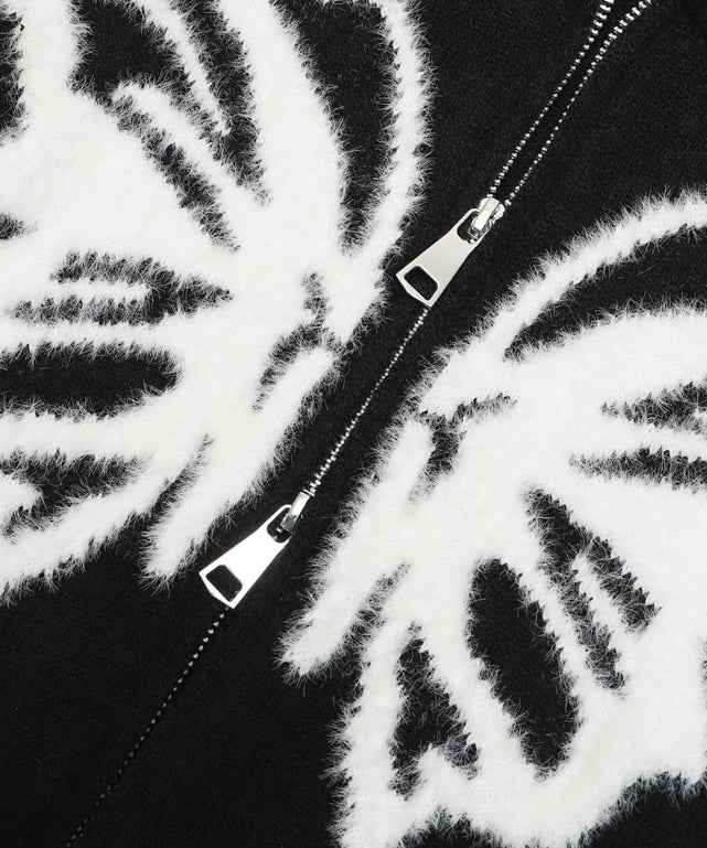 バタフライWジップニットパーカー