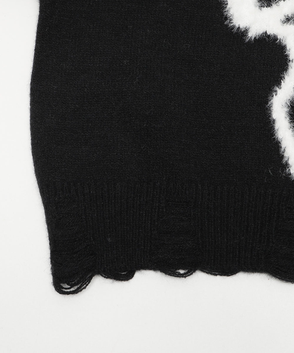 バタフライWジップニットパーカー