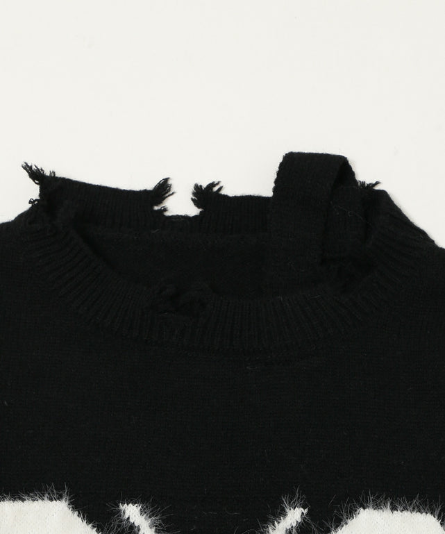 バタフライダメージニット