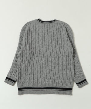 マフラー付きチルデンニット