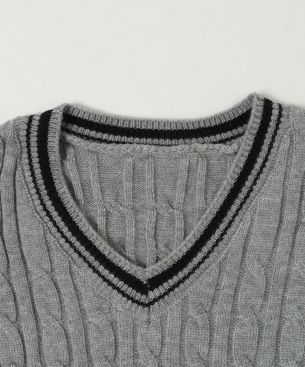 マフラー付きチルデンニット