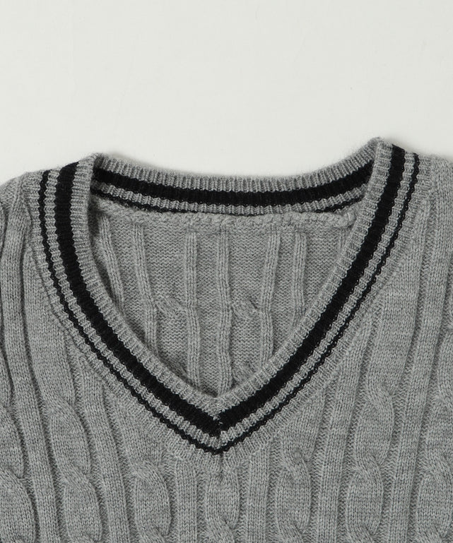 マフラー付きチルデンニット