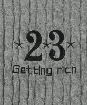 マフラー付きチルデンニット