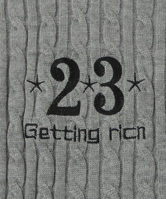 マフラー付きチルデンニット