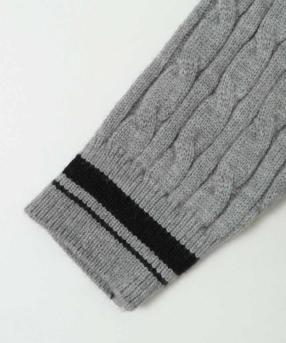 マフラー付きチルデンニット