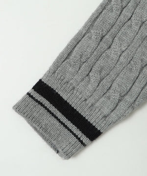 マフラー付きチルデンニット