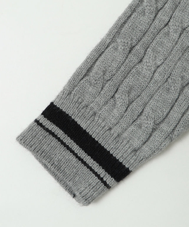 マフラー付きチルデンニット