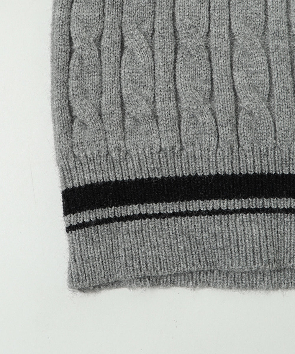 マフラー付きチルデンニット