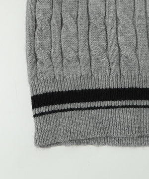 マフラー付きチルデンニット