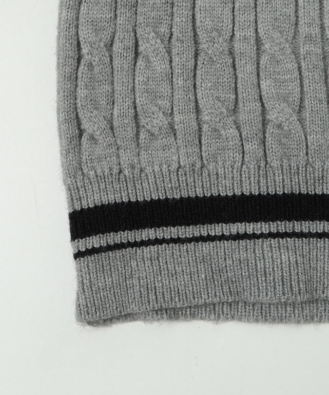 マフラー付きチルデンニット