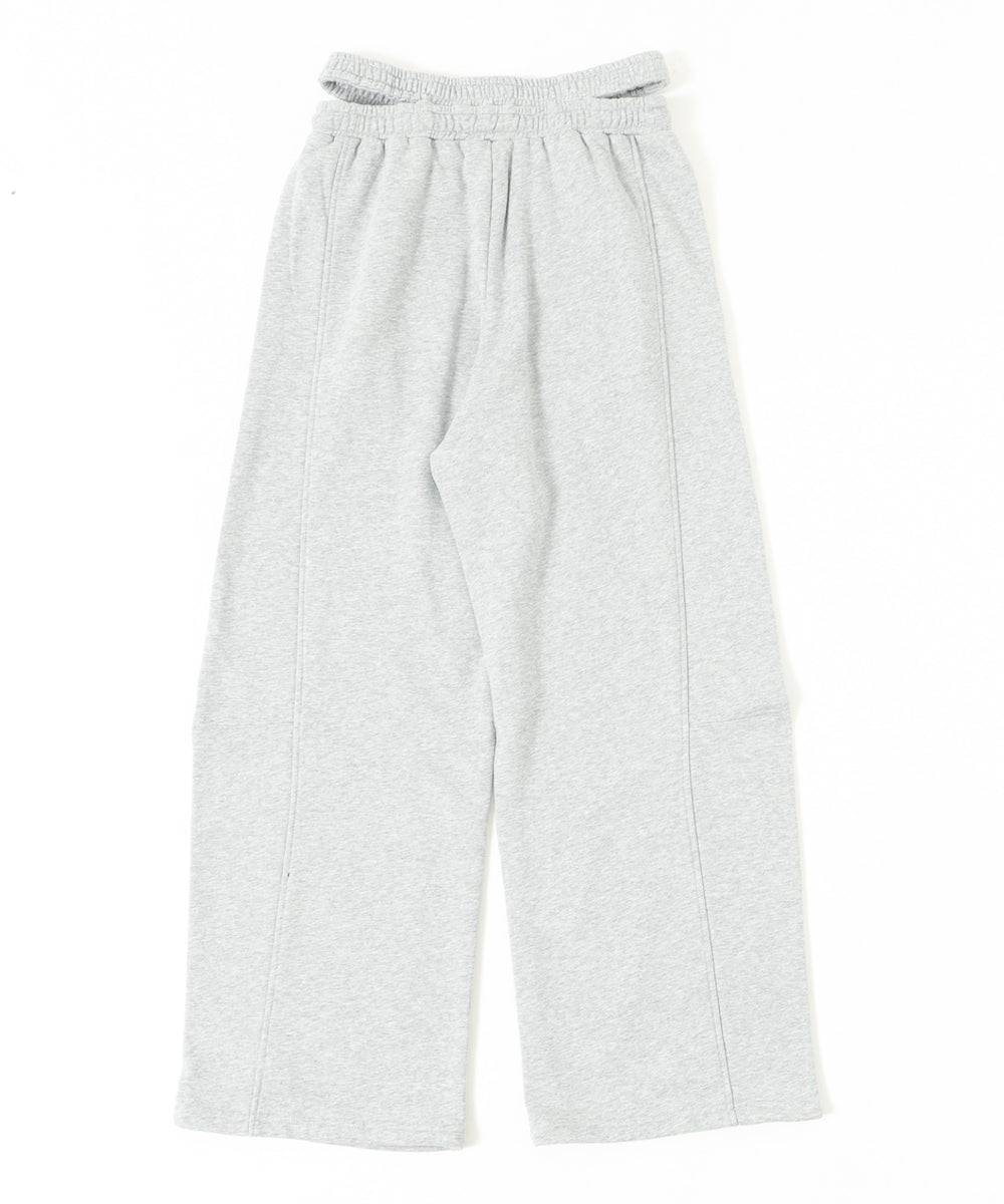 ウエストカットカーブスウェットパンツ