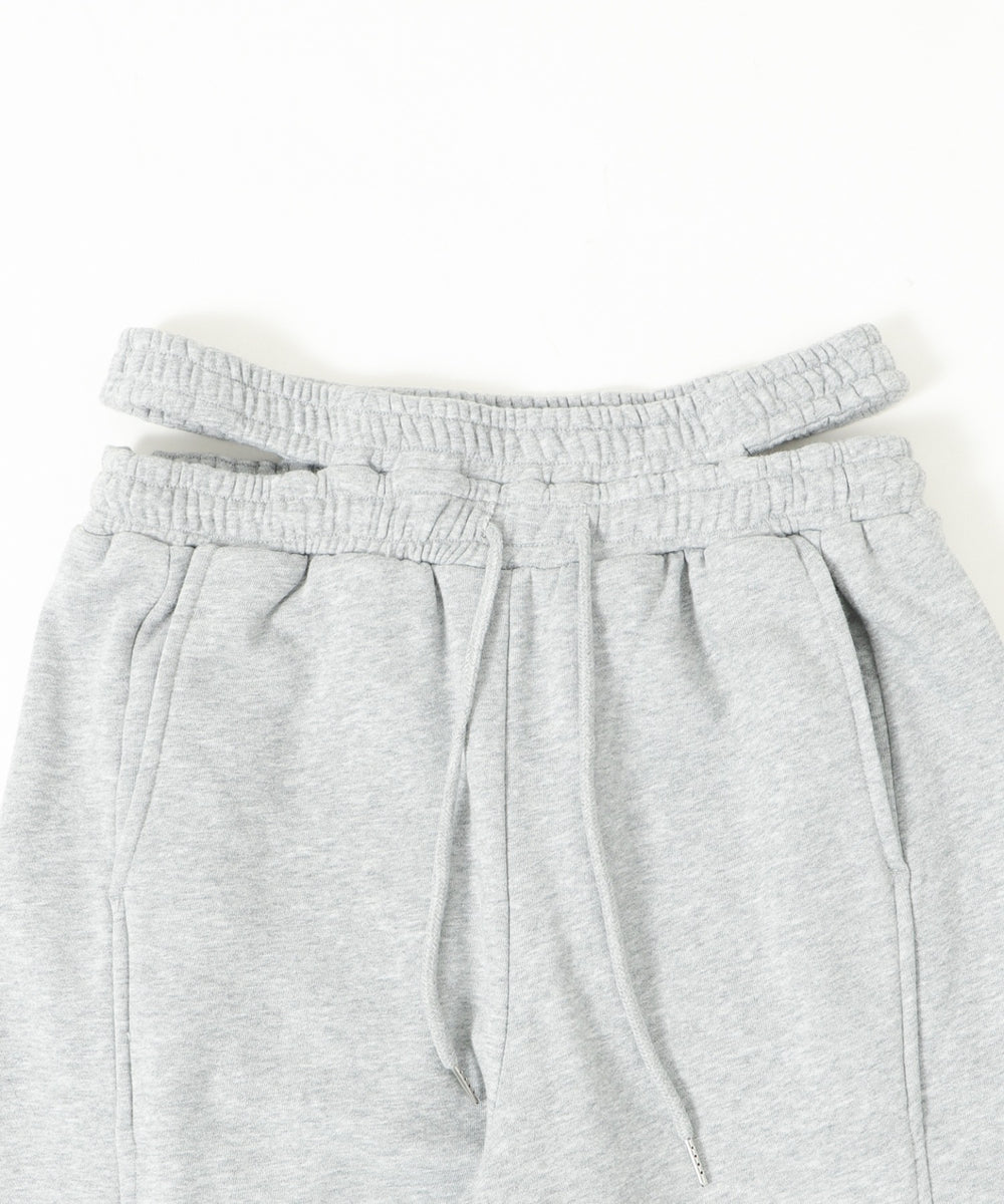 ウエストカットカーブスウェットパンツ