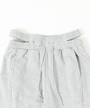 ウエストカットカーブスウェットパンツ