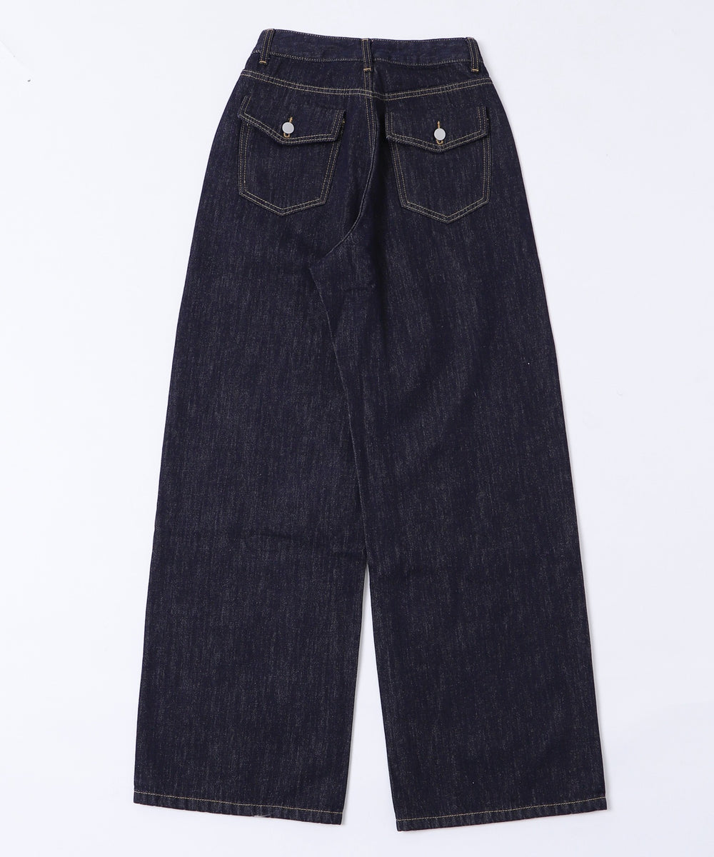 バックフラップポケットルーズデニム