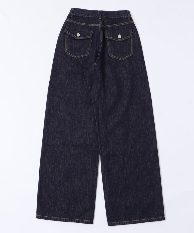 バックフラップポケットルーズデニム