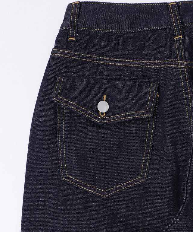 バックフラップポケットルーズデニム