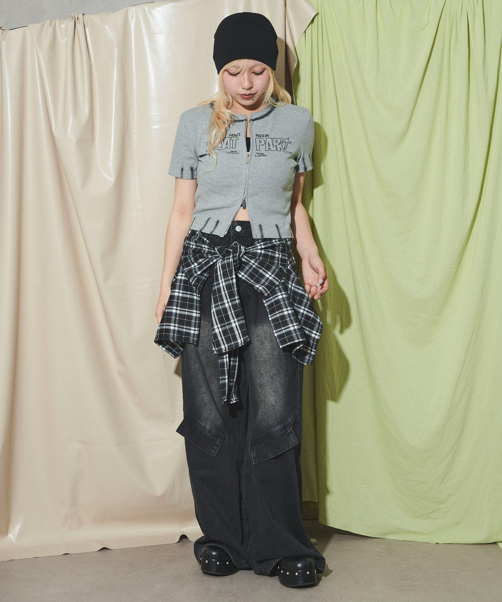 杢グレー モデル：155cm F着用