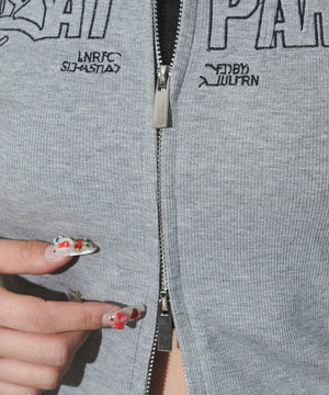 WジップロゴブリーチSSトップス