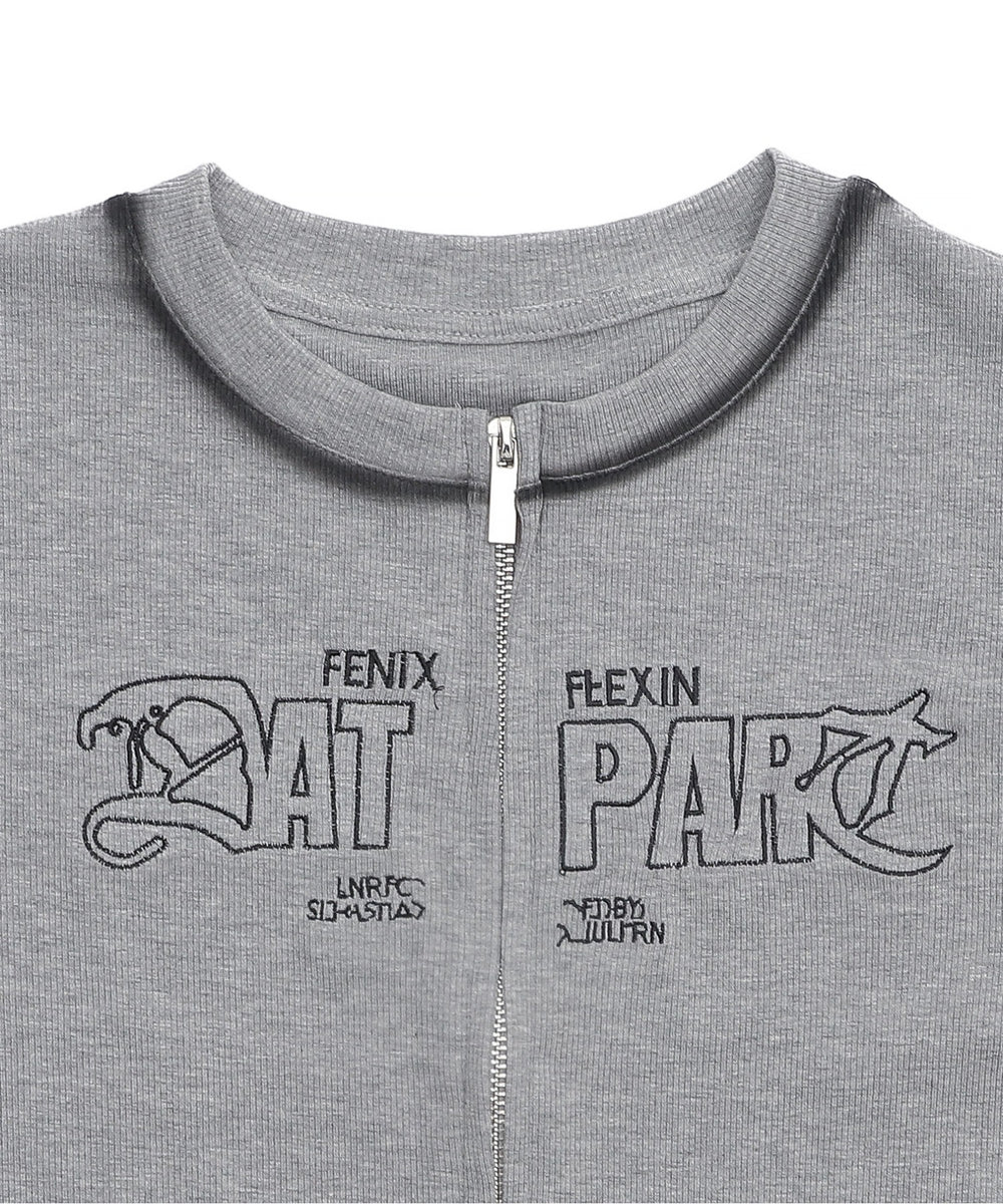 WジップロゴブリーチSSトップス