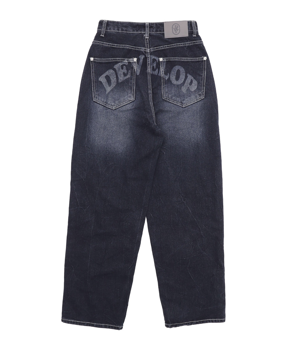 バックロゴワイドデニムパンツ