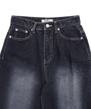 バックロゴワイドデニムパンツ