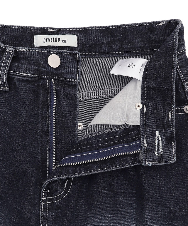 バックロゴワイドデニムパンツ