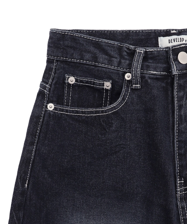 バックロゴワイドデニムパンツ