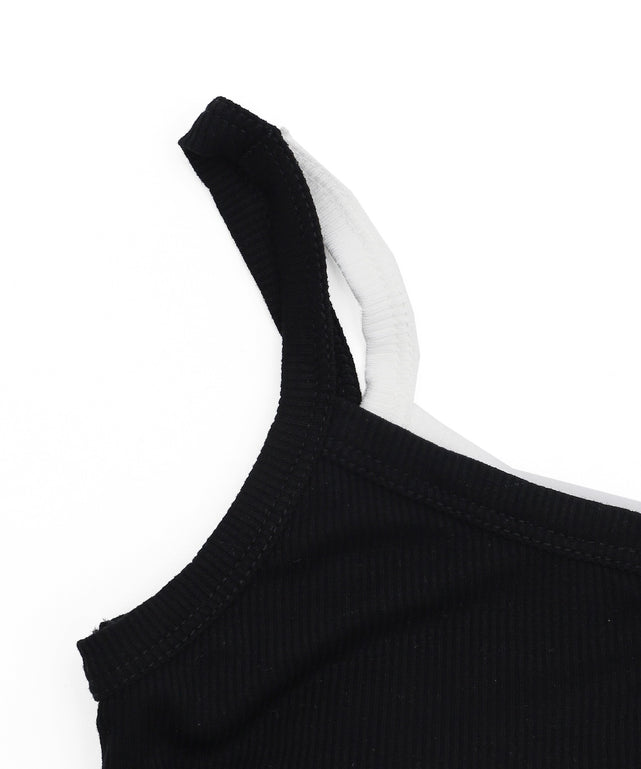 リブボタンキャミソール